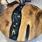 BCX005 Circular Black Walnut Epoxy Table