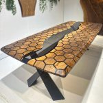 [BGT007] Geometric Figure Black Walnut Transparent Epoxy Table