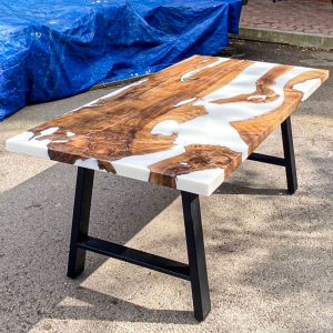 [BSS305] Square Black Walnut Solid color Epoxy Dining Table