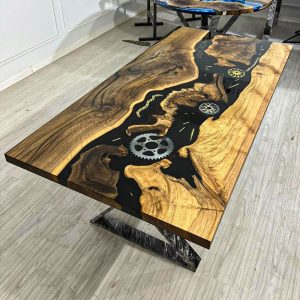 OSX001 Square Olive wood Epoxy Table