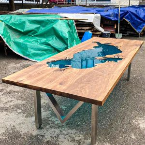 [XSS914] Square Solid color Epoxy Dining Table