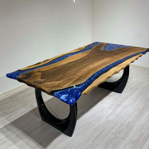 [BSM012] Black Walnut Metallic Square Epoxy Table