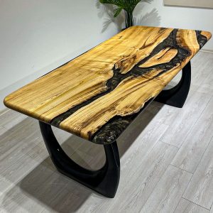 [BSM017] Black Walnut Metallic Square Epoxy Table