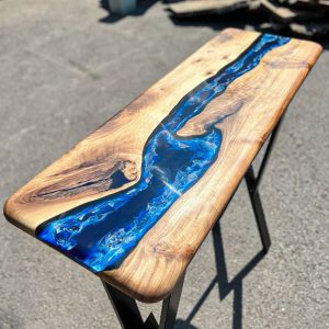 [BSM020] Black Walnut Metallic Square Epoxy Table