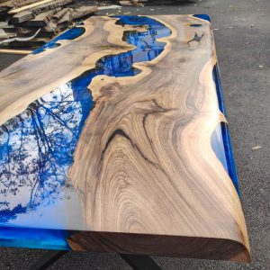 [BSM026] Black Walnut Metallic Square Epoxy Table