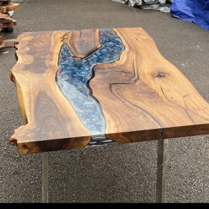 [BSM031] Black Walnut Metallic Square Epoxy Table