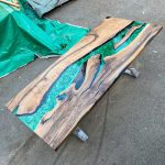 [BSM035] Black Walnut Metallic Square Epoxy Table