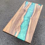 [BSM037] Black Walnut Metallic Square Epoxy Table
