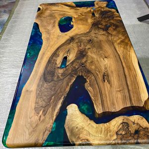 [BSM039] Black Walnut Metallic Square Epoxy Table