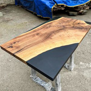 [BSS208] Black Walnut Opacity Solid color Epoxy Table