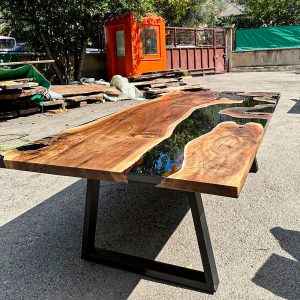 [BSS209] Black Walnut Opacity Solid color Epoxy Table