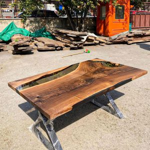 [BSS212] Black Walnut Opacity Solid color Epoxy Table