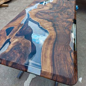 [OST007] Olive wood Transparent Color Epoxy Table