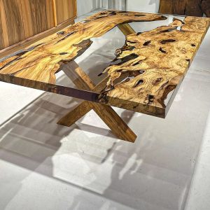 [OST019] Olive wood Transparent Color Epoxy Table