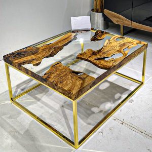 [OST020] Olive wood Transparent Color Epoxy Table