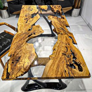 [OST021] Olive wood Transparent Color Epoxy Table