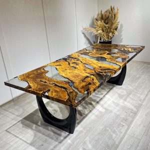 [OST026] Olive wood Transparent Color Epoxy Table