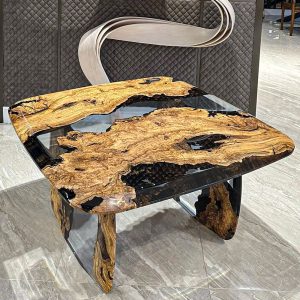 [OST027] Olive wood Transparent Color Epoxy Table