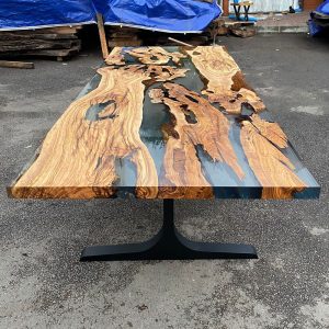 [OST028] Olive wood Transparent Color Epoxy Table